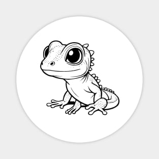 Cute Baby Gecko Animal Outline Magnet